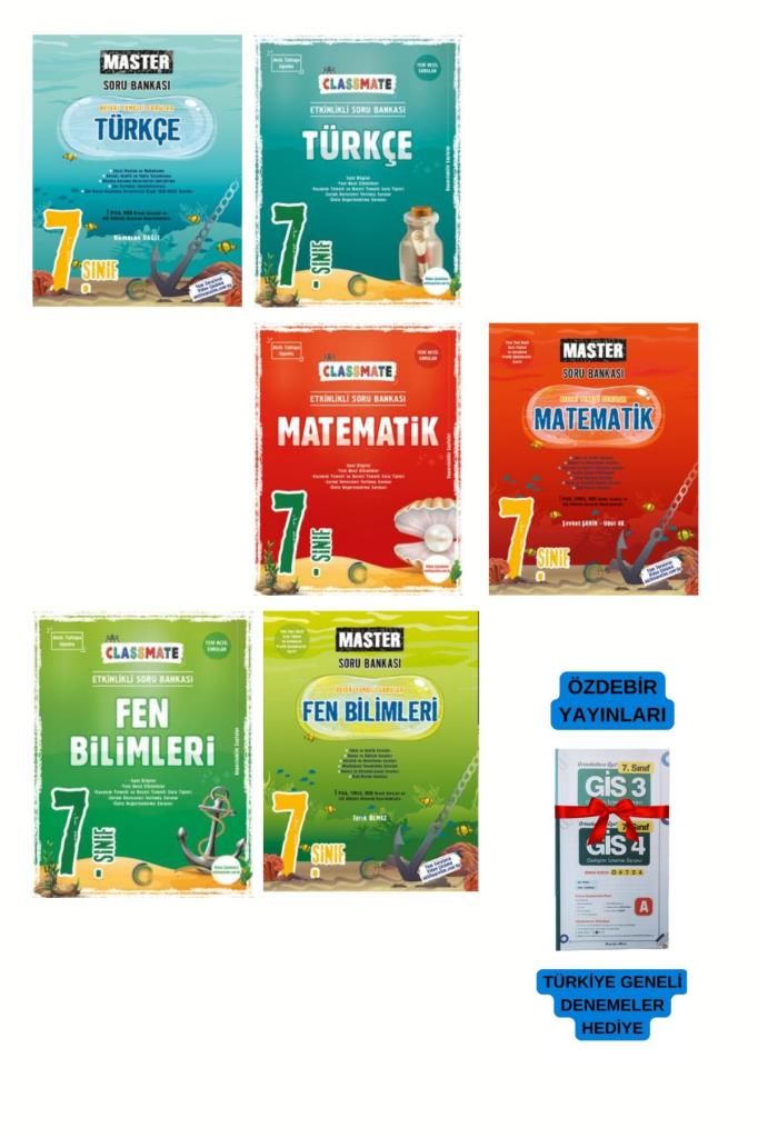 2024 7.Sınıf Türkçe-Matematik-Fen Master Ve Classmate Soru Bankası-Deneme Hediyeli