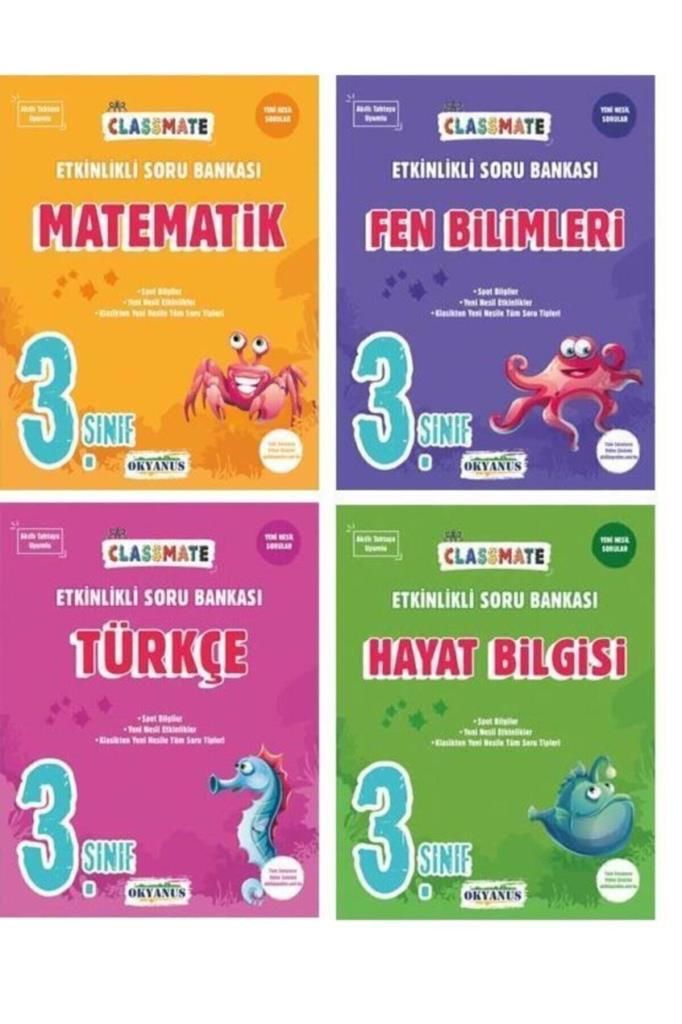 Okyanus 3. Sınıf Classmate Etkinlikli Soru Bankası Seti Yeni ( 4 Kitap ) 2021