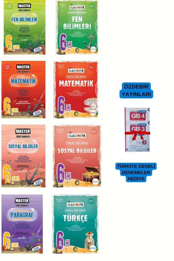 2024 6 Sınıf Tüm Dersler Classmate Ve Master Soru Bankası-Deneme Hediyeli
