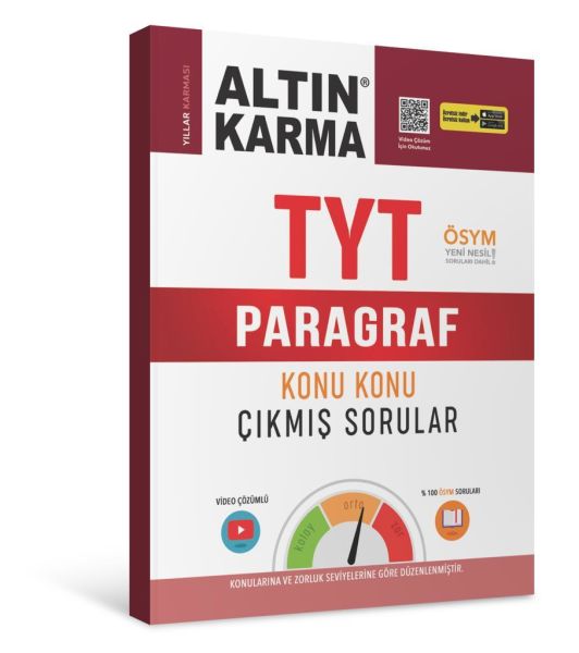 Altın Karma 2024 TYT Paragraf Konu Konu Çıkmış Sorular (Kolay-Orta-Zor)