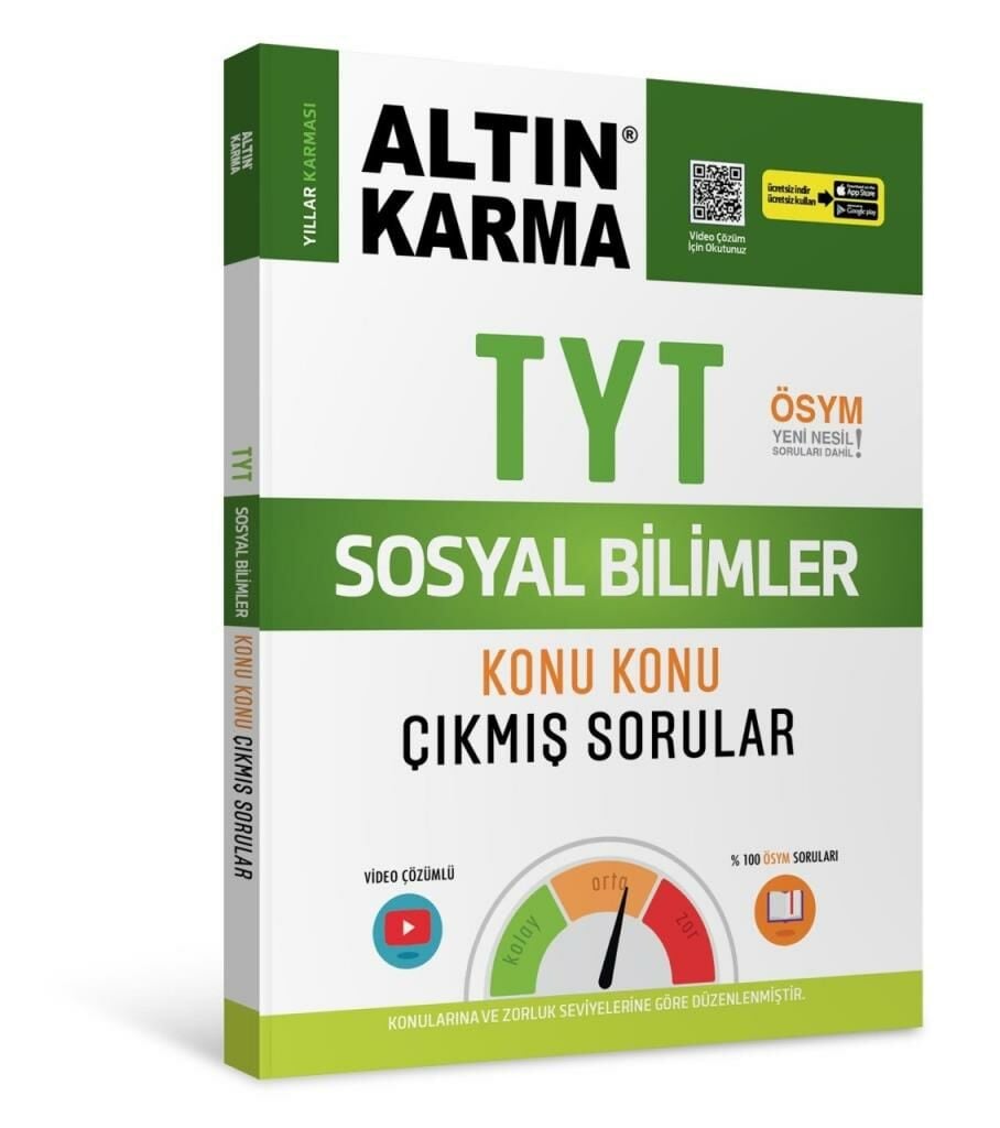 Altın Karma 2024 TYT Sosyal Bilimleri Konu Konu Çıkmış Sorular (Kolay-Orta-Zor)