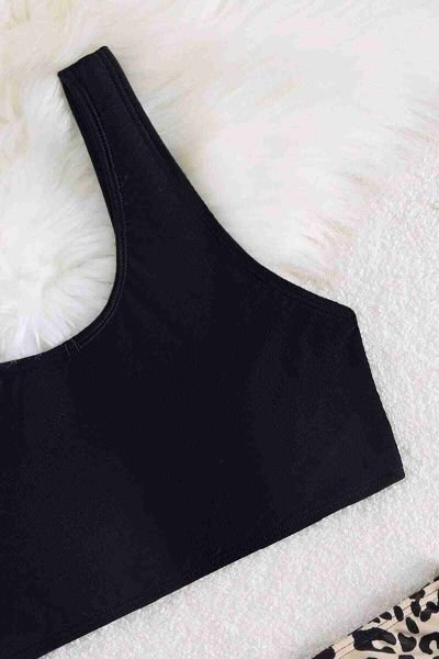 Angelsin Bikini Tankini Üstü Siyah