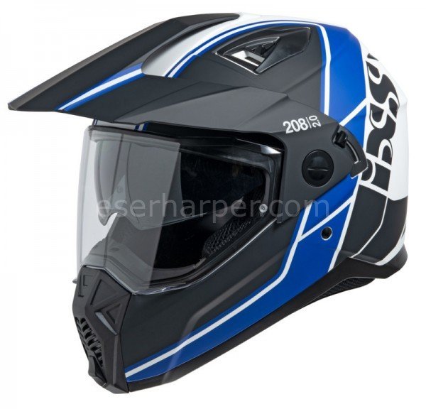 ENDURO HELMET IXS208 2.0 MATT BLACK-WHITE-BLUE