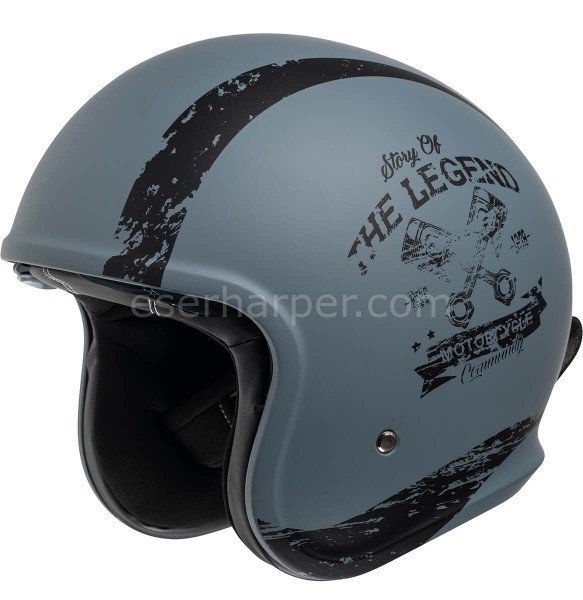 JET HELMET IXS880 2.0 GREY MATT-BLACK