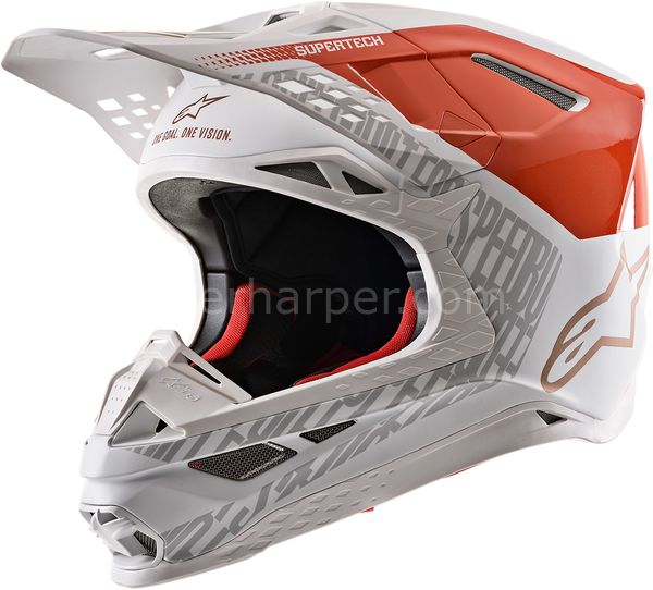 Supertech M8 Triple MX Helmet Orange, White