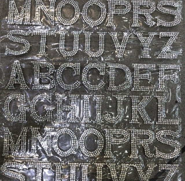 Taşlı kristal alfabe harf