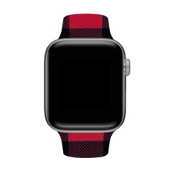 Apple Watch Kırmızı Ekose Desenli Silikon Kordon