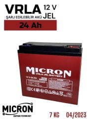 Micron  12V 24 Ah Japon Teknoloji VRLA Jel Akü Akü (Batarya, pil) E bike Motor Aküsü