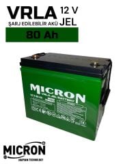 Micron  12V 80 Ah Japon Teknoloji VRLA Jel Akü Akü (Batarya, pil)