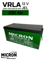 Micron  12V 200 Ah Japon Teknoloji VRLA Jel Akü Akü (Batarya, pil)