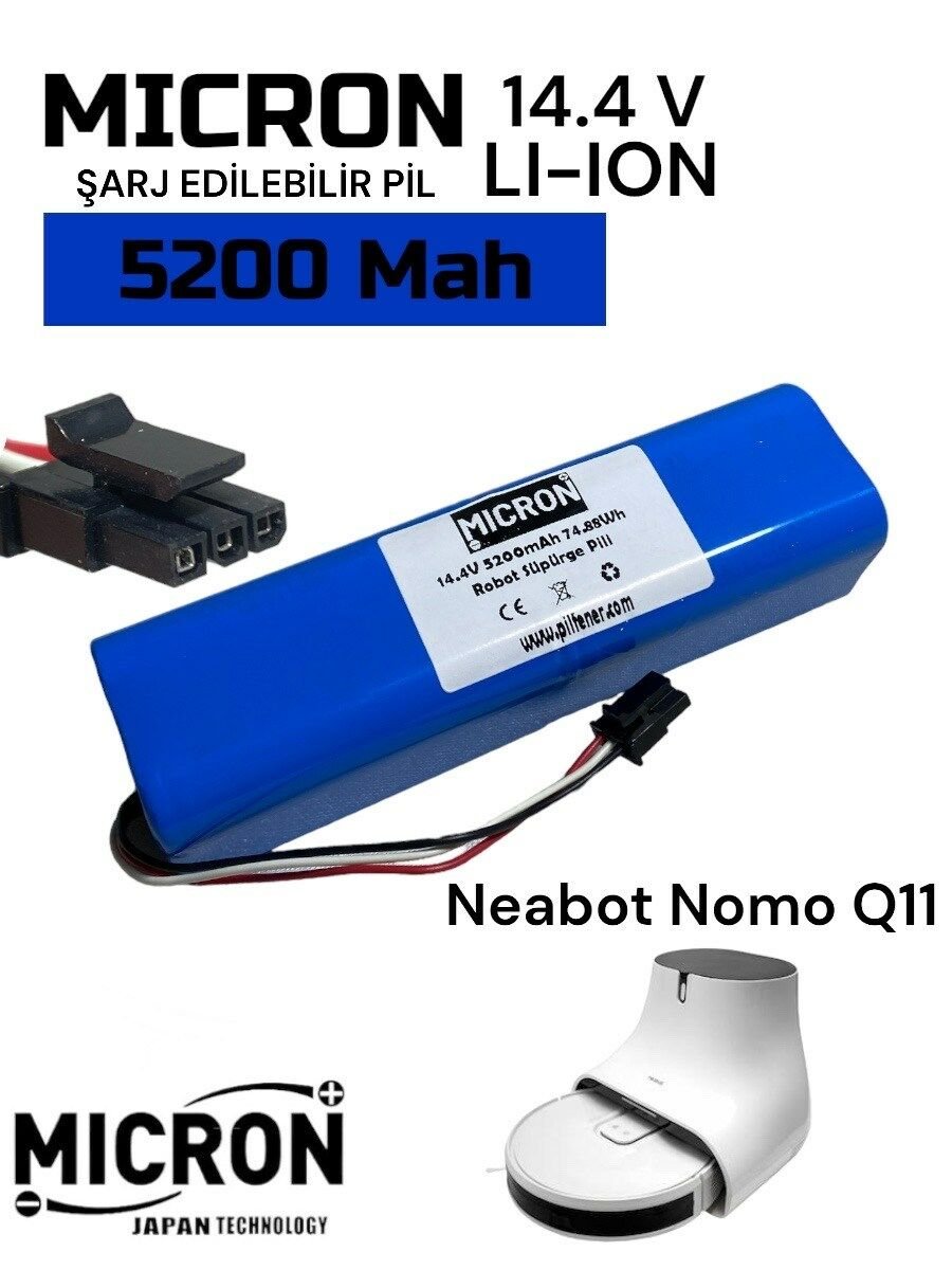 Neabot Nomo Q11 Uyumlu Robot Süpürge Pili 5200mah Lityum Iyon Pil Ve Batarya Paketi