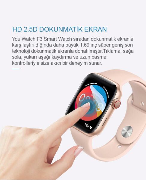 You Watch F3-YF302 You Smart Rose & Pink Silicon Unisex Akıllı Kol Saati