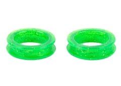 Finger Ring 20 mm Green Glitter Scissor rings 2 Pcs