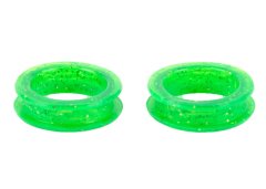 Finger Ring 21 mm Green Glitter Scissor rings 2 Pcs