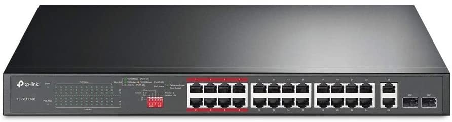 Tp-Link (TPLK2) TL-SL1226P 24-Port 10/100Mbps + 2-Port Gigabit PoE+ Switch