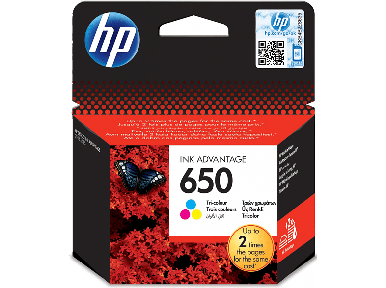 HP 650 Renkli Mürekkep Kartuş 200 Sayfa (CZ102AE)