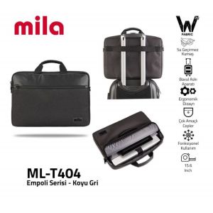 ML-T404 MILA ML-T404 Empoli 15.6'' Laptop Çantası-Gri