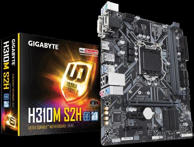 H310M-S2H Intel H310 Soket LGA1151 DDR4 2666 MHz HDMI DVI VGA Anakart