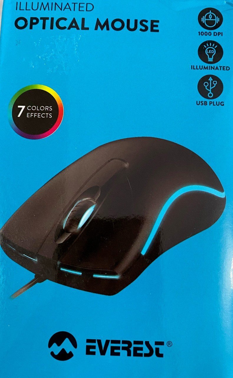 EVEREST ILLUMINATED OPTICAL MOUSE 7 COLORS EFFECTS