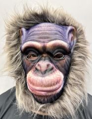 Gri Renk Saçlı Yaşlı Orangutan Maskesi Maymun Maskesi Mega Peluş 15 No