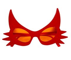 Kırmızı Renk Bıyık Tasarımlı Kedi Gözlüğü 19x11 cm