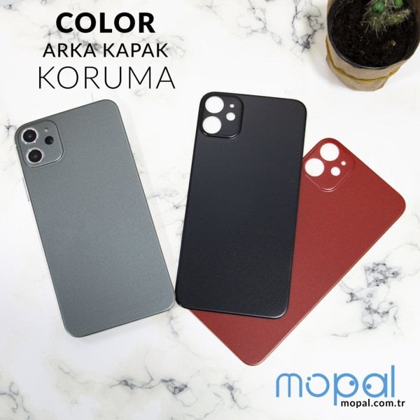 Mopal İphone 11 Renkli Arka Jelatin Koruyucu Siyah