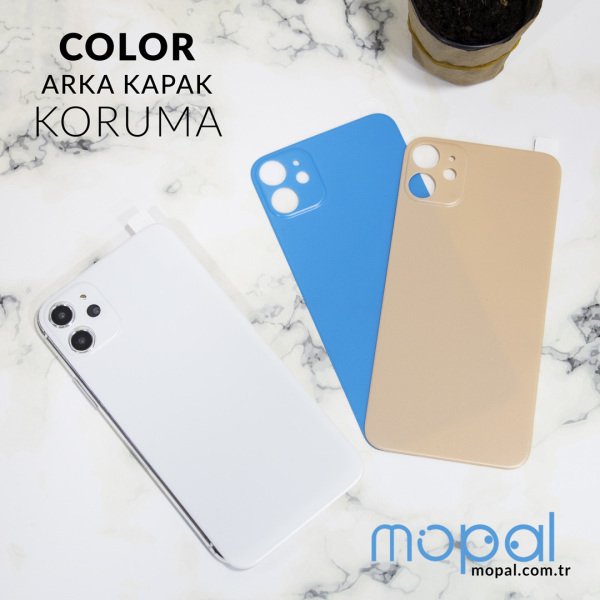 Mopal İphone 11 Pro Max Renkli Arka Jelatin Koruyucu Siyah