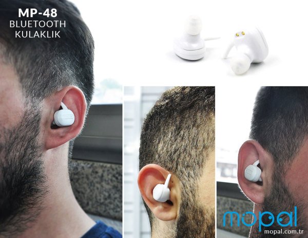 MP-48 Kulak İçi  Bluetooth Kulaklık Beyaz