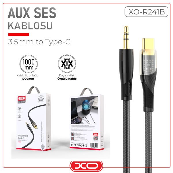 XO 3.5mm to Type-C Aux Ses Kablosu XO-R241B