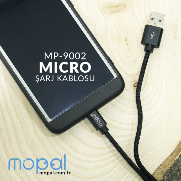 MP-9002 Micro Şarj Kablosu Siyah
