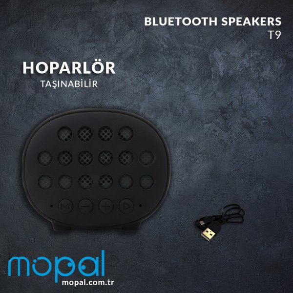 Mopal T9 Mikrofonlu Radyolu Bluetooth Speaker Hoparlör Mavi