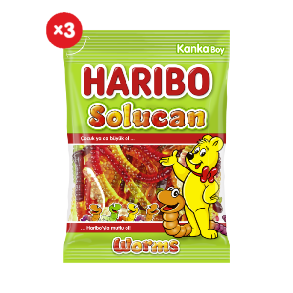 Haribo Worms 80 G 3'lü Paket