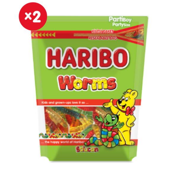 Haribo Worms 200 G 2'li Paket