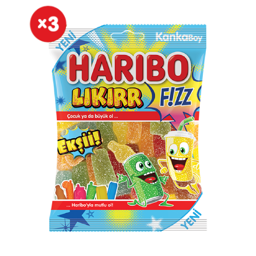 Haribo Ekşii Lıkırr 70 G 3'lü Paket