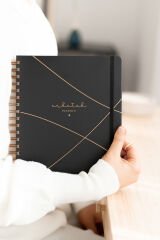Matt Notebook Süresiz Planlayıcı Kare Ajanda Siyah