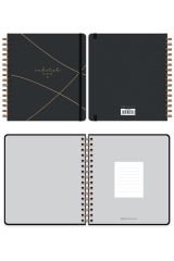 Matt Notebook Süresiz Planlayıcı Kare Ajanda Siyah