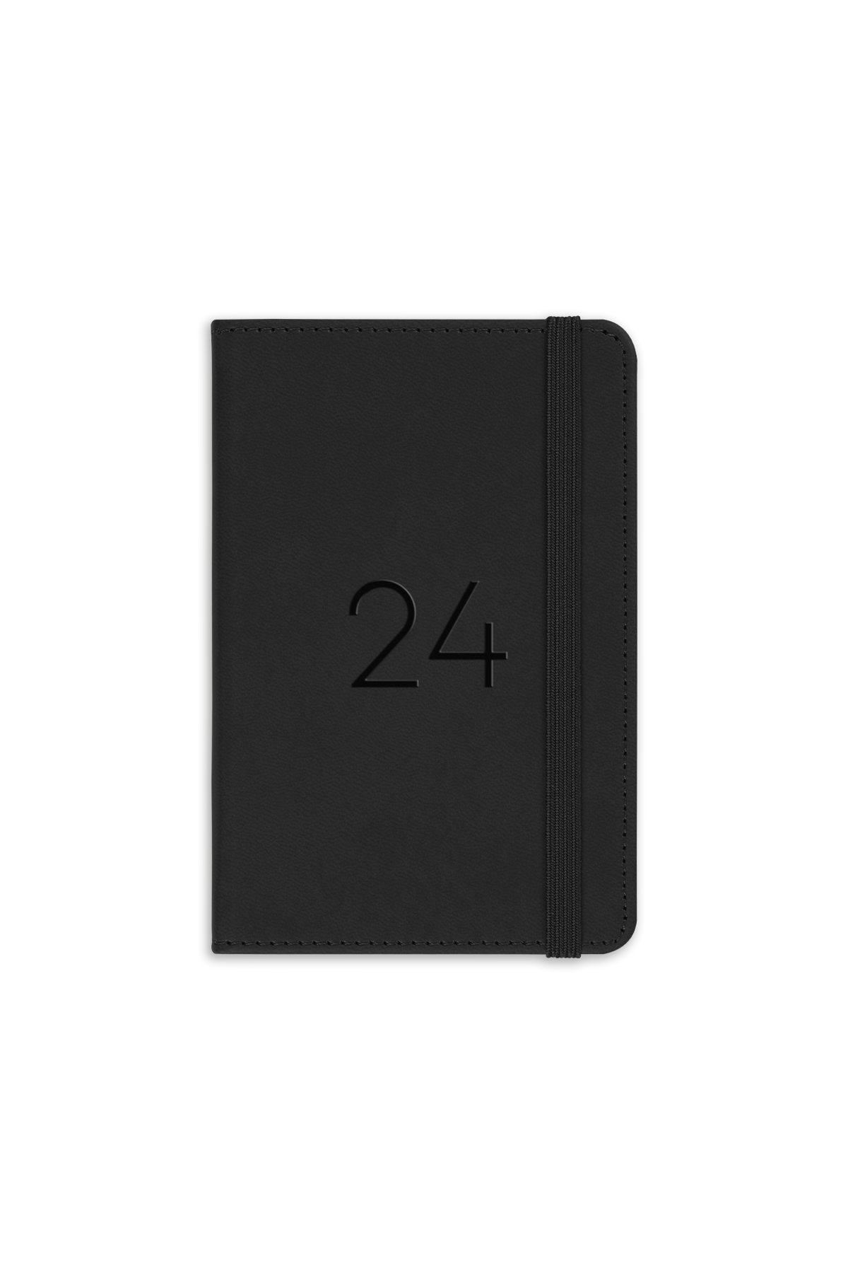 Matt Notebook 2024 Yılı Lastikli Günlük Cep Ajandası 12 Aylık Siyah