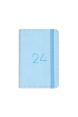 Matt Notebook 2024 Yılı Lastikli Günlük Cep Ajandası 12 Aylık Mavi