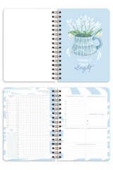Matt Notebook A5 Spiralli Süresiz Planlayıcı Ajanda Motivasyon Sayfalı Pötikare