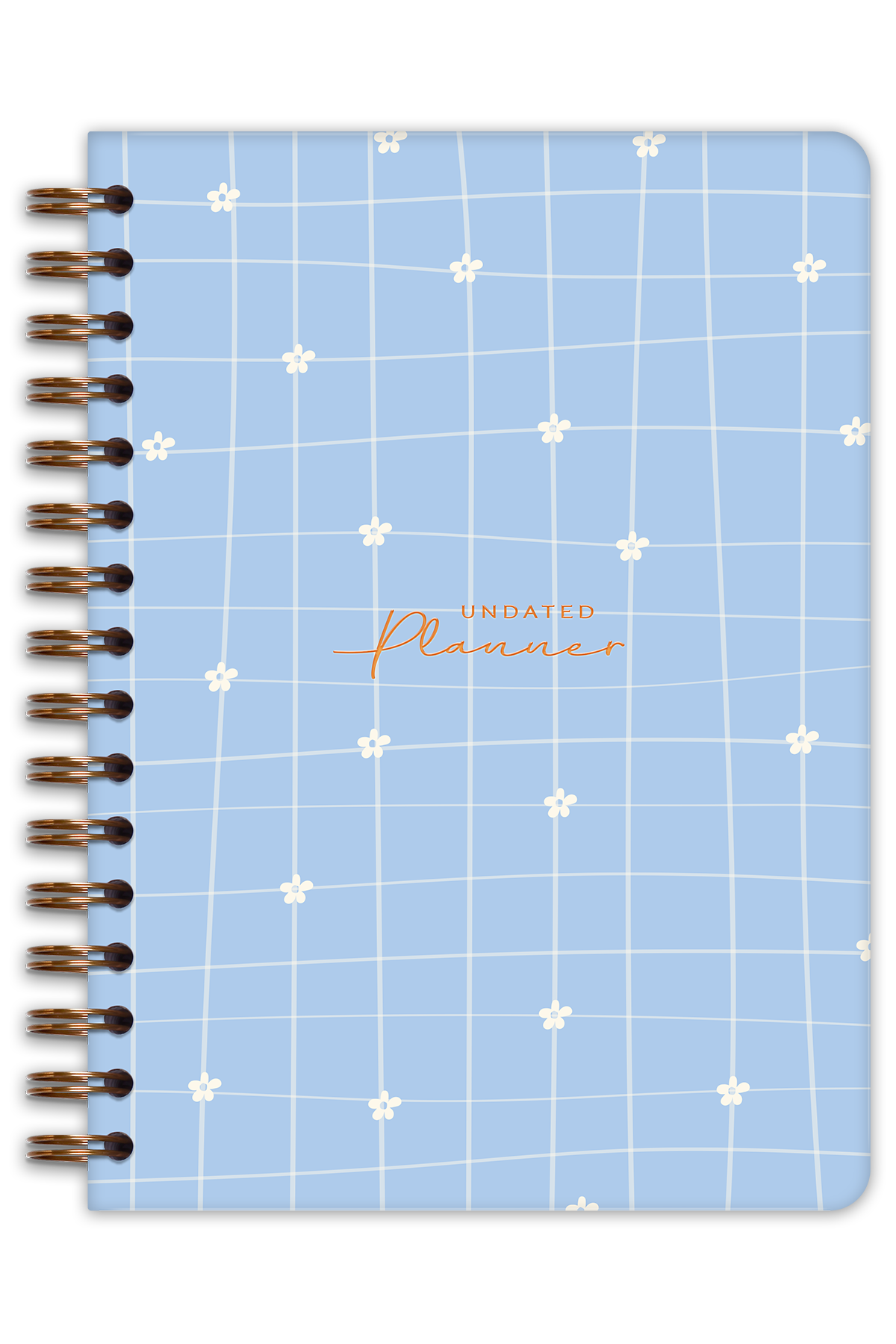 Matt Notebook A5 Spiralli Süresiz Planlayıcı Ajanda Motivasyon Sayfalı Mavi Papatya
