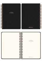 Matt Notebook A5 Spiralli Keten Süresiz Planlayıcı Ajanda Siyah