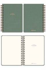 Matt Notebook A5 Spiralli Keten Süresiz Planlayıcı Ajanda Yeşil