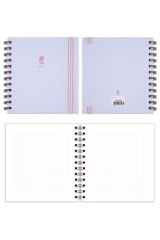 Matt Notebook 15x15 cm Kare 2'li Set Spiralli Kareli Tarihsiz Not Defteri Bubble Tea Çiçek