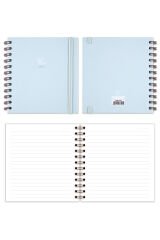Matt Notebook 15x15 cm Kare 2'li Set Spiralli Çizgili Tarihsiz Not Defteri Bulut Yıldız