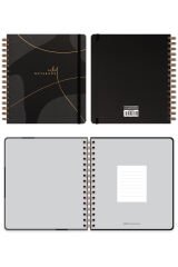 Matt Notebook 19x21 cm Kare Lastikli Spiralli Sert Kapak Not Defteri Çizgili