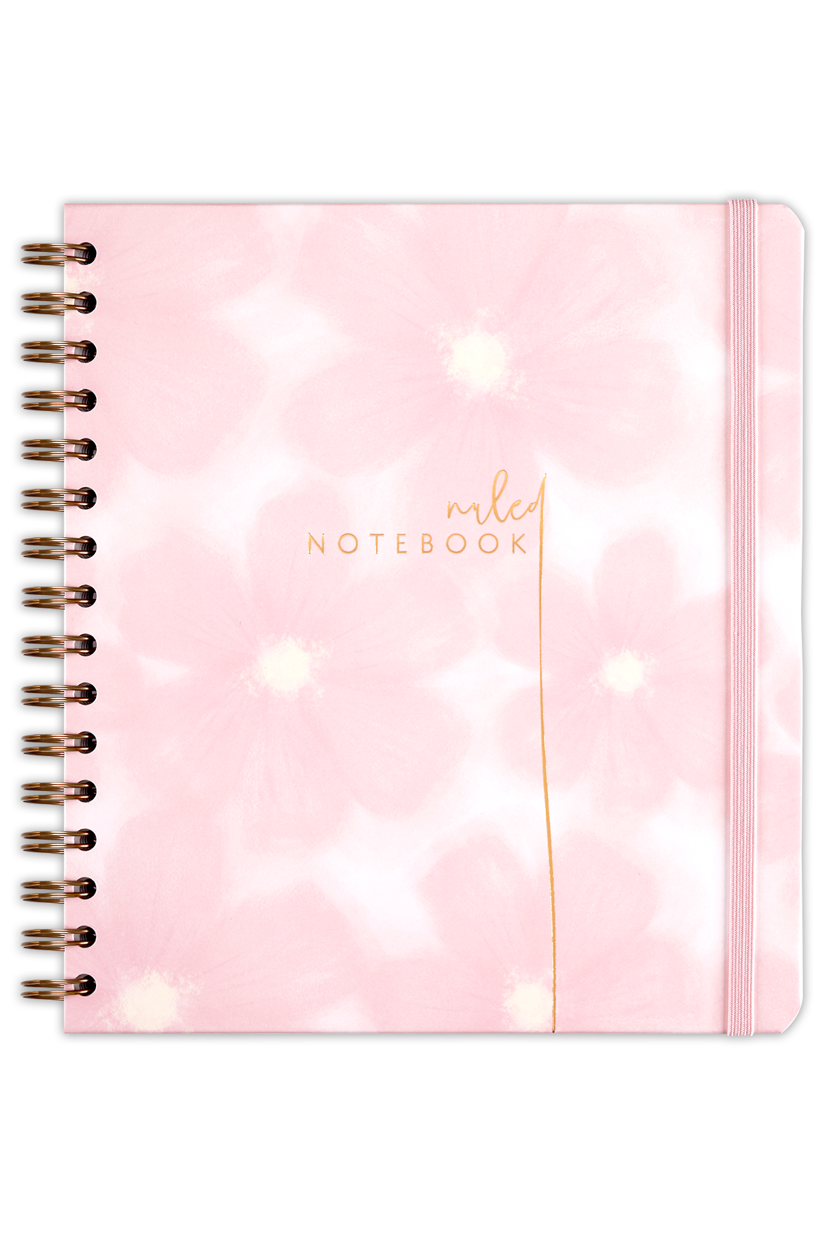 Matt Notebook 19x21 cm Kare Lastikli Spiralli Sert Kapak Not Defteri Çizgili