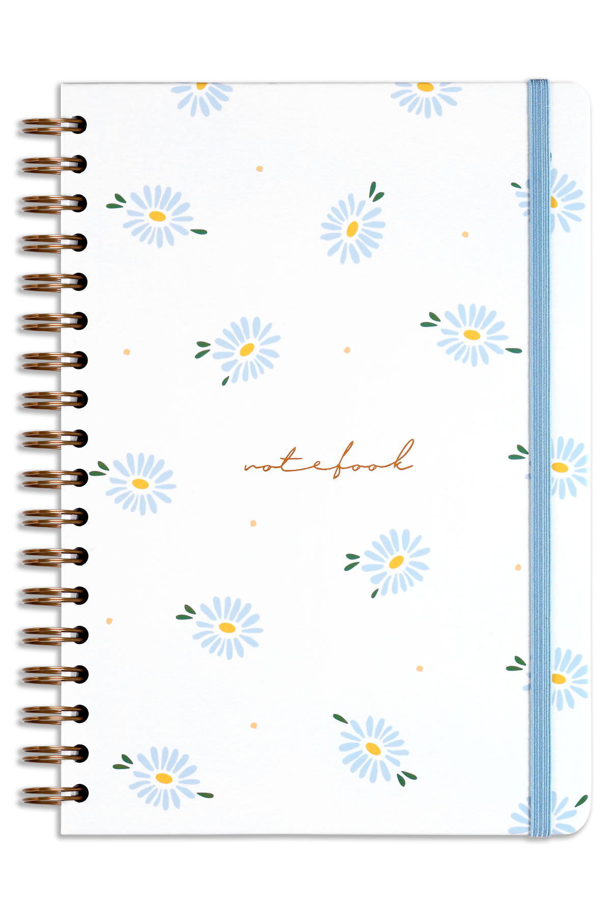 Matt Notebook 17x24 cm Lastikli Spiralli Sert Kapak Not Defteri Kareli Papatya