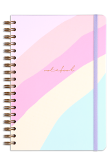 Matt Notebook 17x24 cm Lastikli Spiralli Sert Kapak Not Defteri Çizgili Gökkuşağı