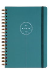 Matt Notebook 17x24 cm Lastikli Spiralli Sert Kapak Not Defteri Çizgili Yeşil