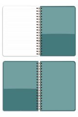 Matt Notebook 17x24 cm Lastikli Spiralli Sert Kapak Not Defteri Çizgili Yeşil